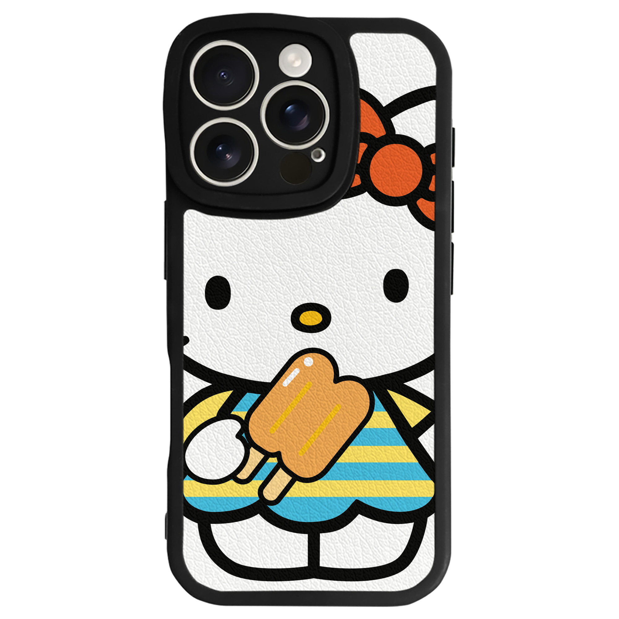 （画像用） Hello Kitty ハローキティ 【iPhone 16シリーズ対応】シリコンスマホケース（レザー調） 材質：シリコン